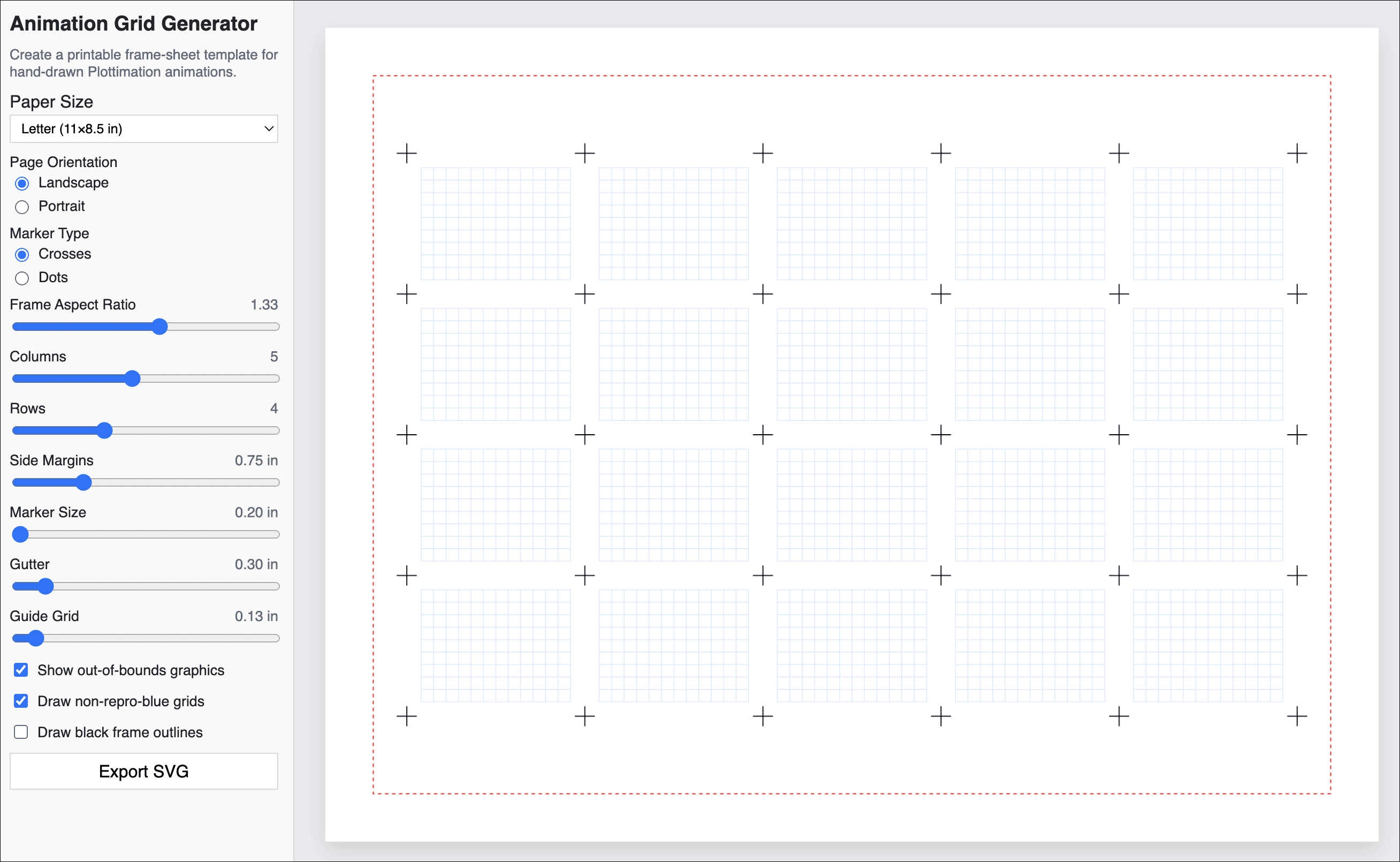 Animation Grid Generator screenshot